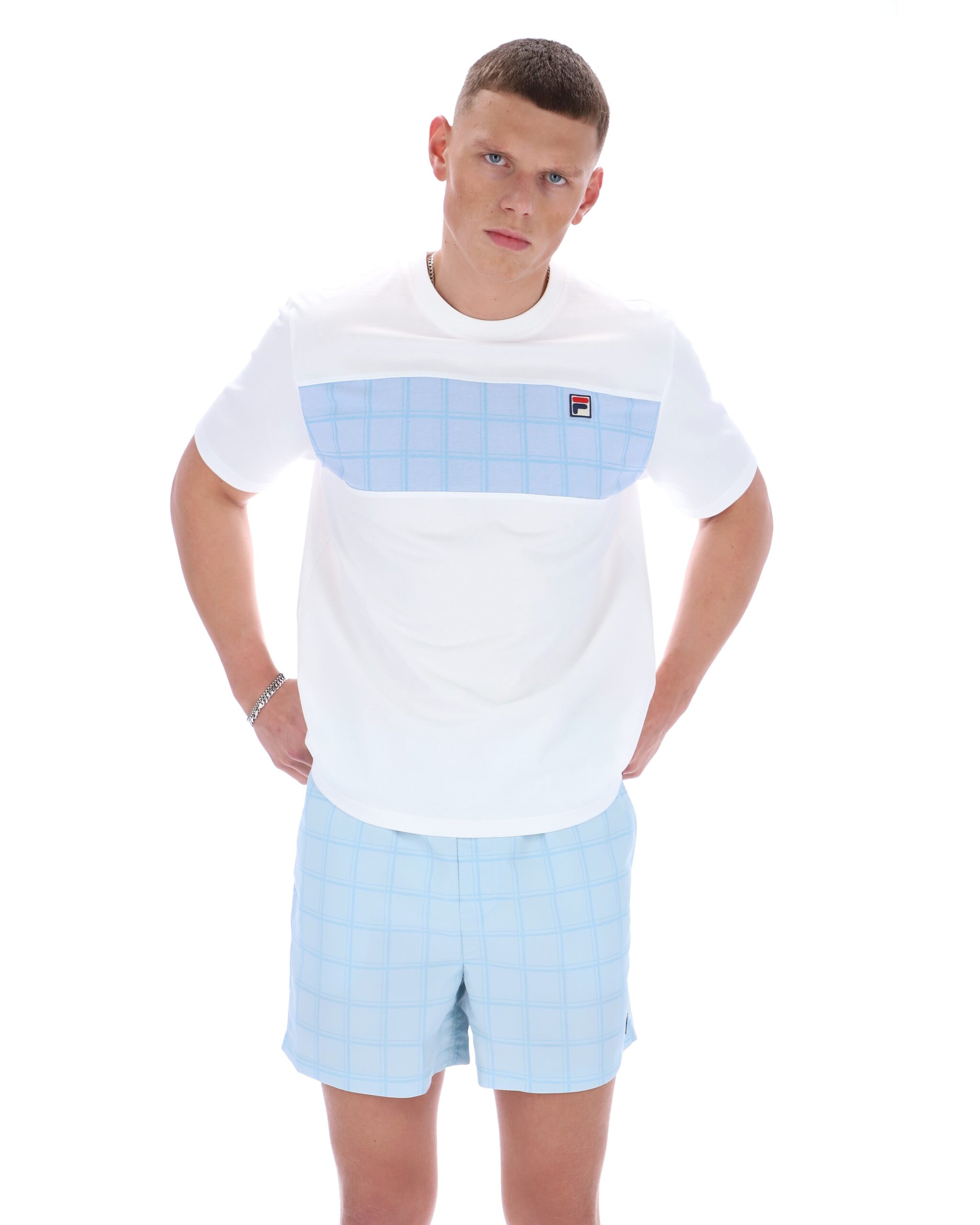 White Mano Cut and Sew Panel Tee - L