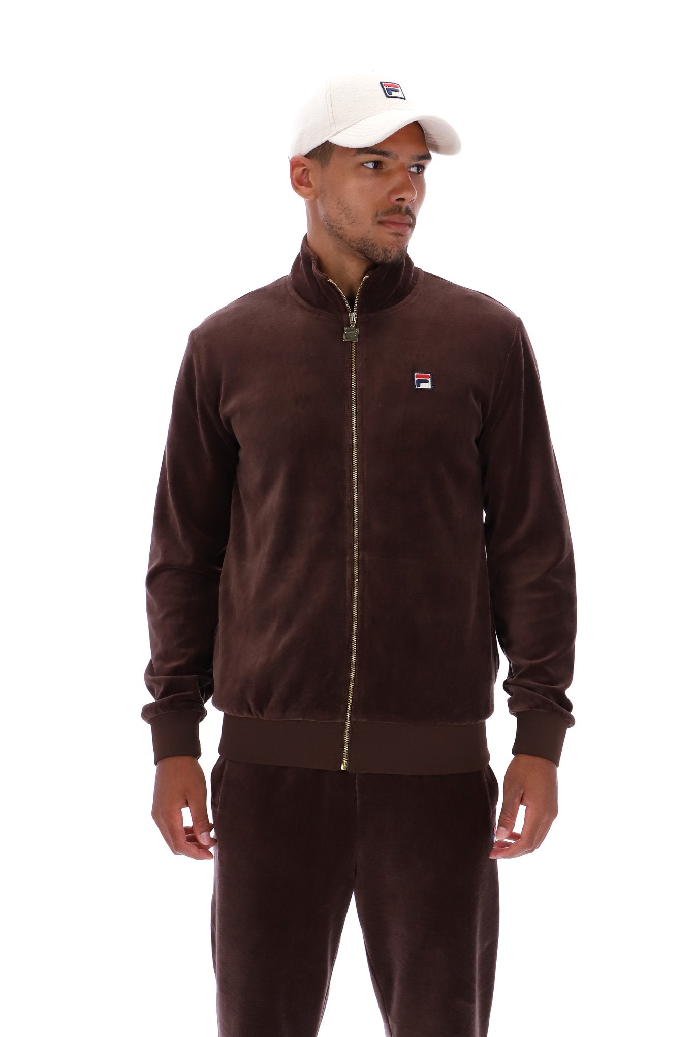 Marc Velour Track Top With Gold Trims - M