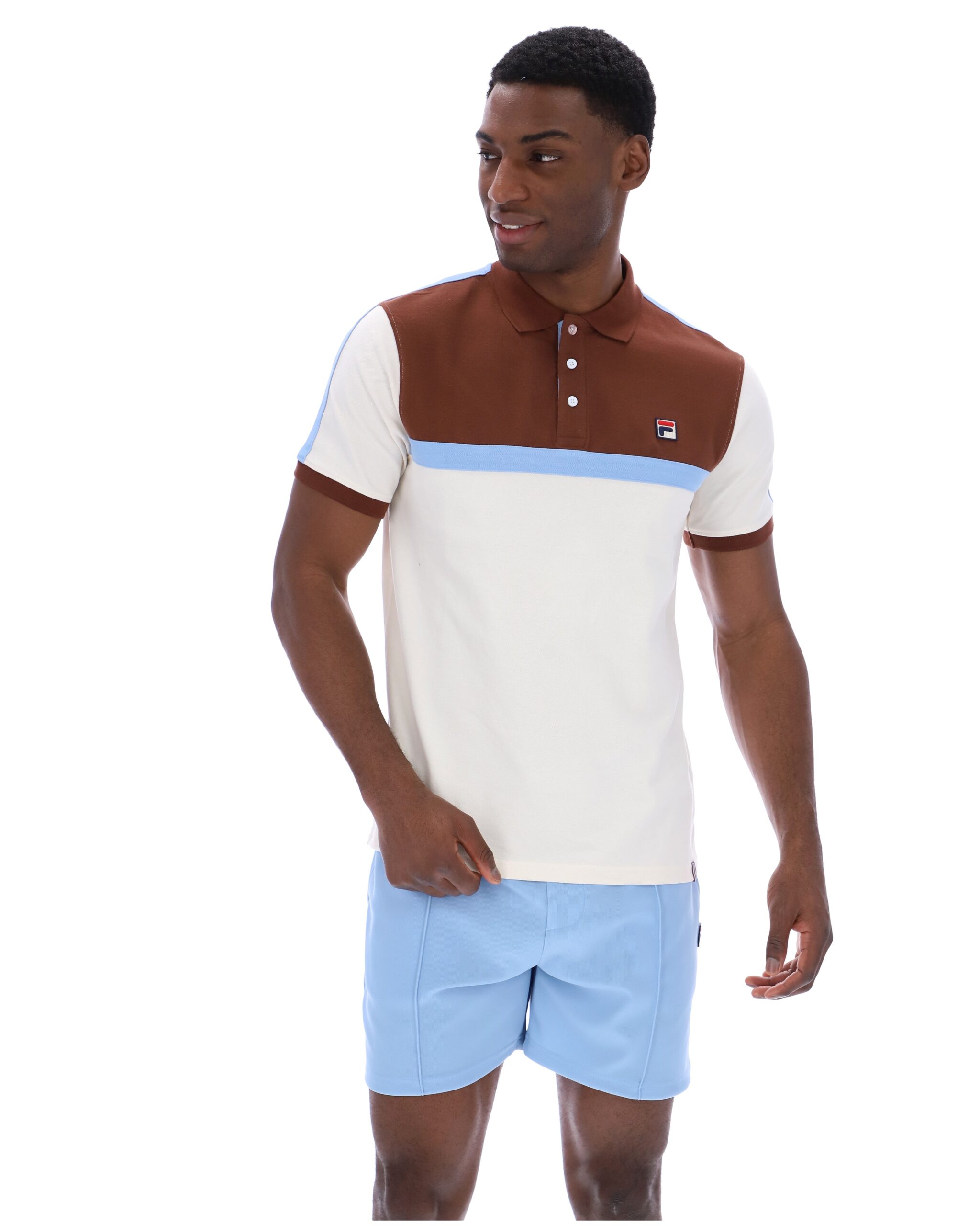 Gardenia Mattia Contrast Panel Polo Shirt - M