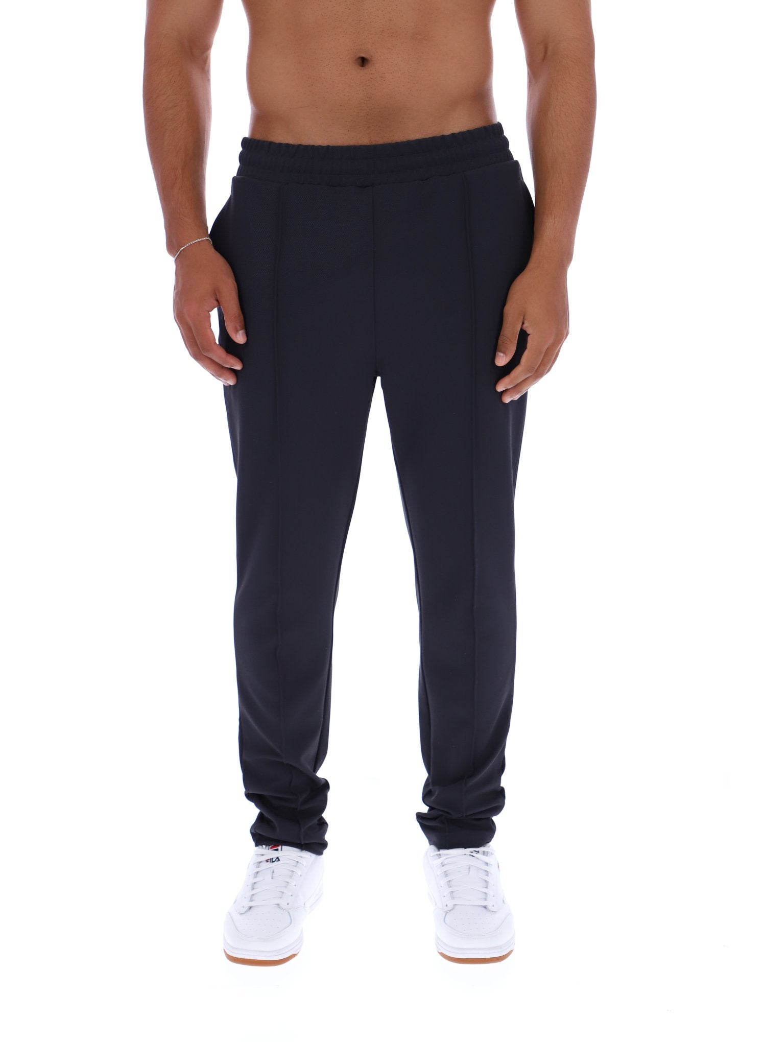 Charcoal Molveno Pin Tuck Slim Leg Pants - L