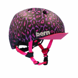 Bern Nina DVRT Kids Helmet – Matte Purple Leopard