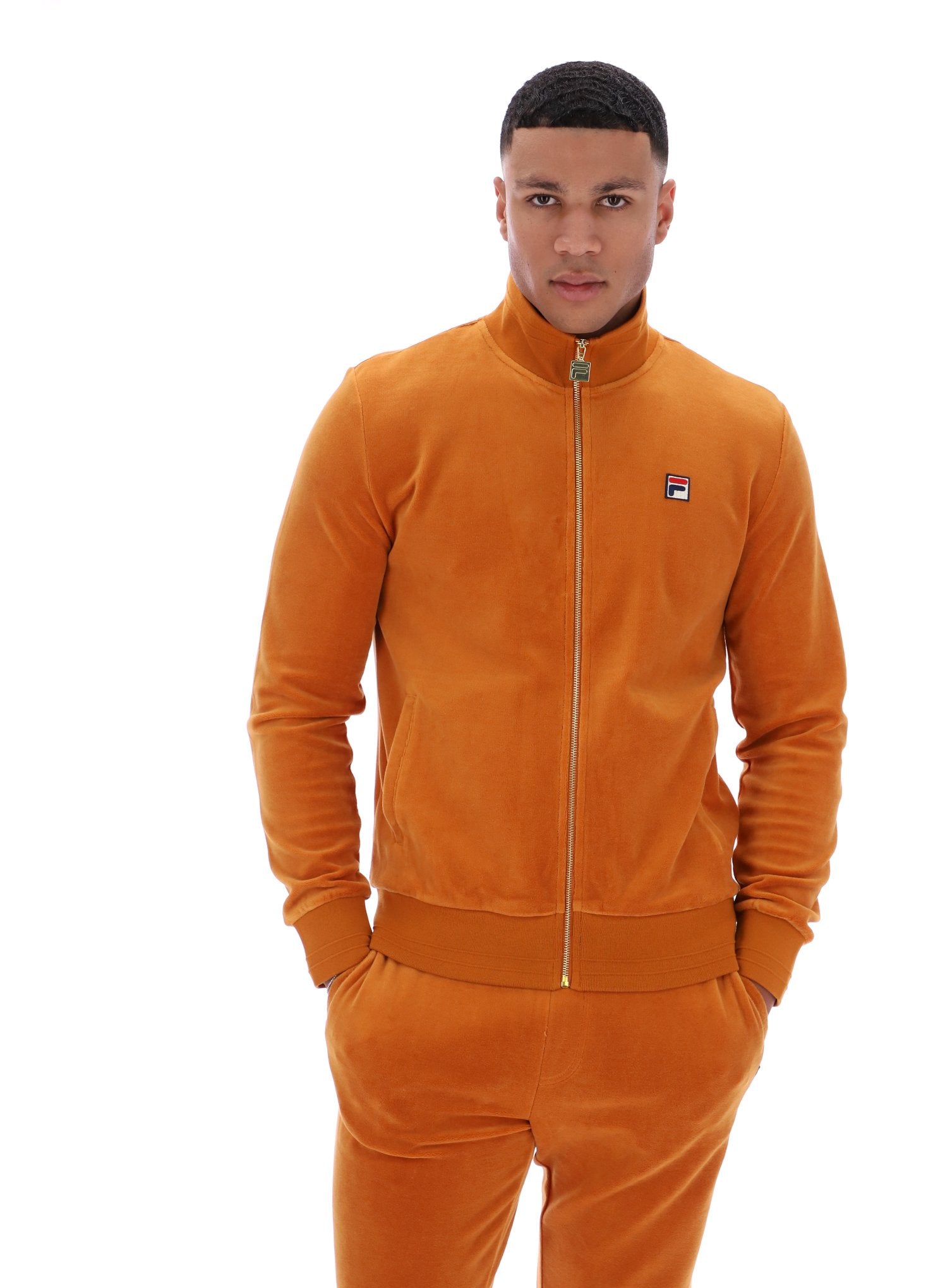 Pumpkin Spice Nero Velour Track Top - XXL