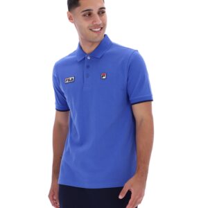 Dazzling Blue Pablo Three-Button Tipped Rib Polo Shirt – 4XL
