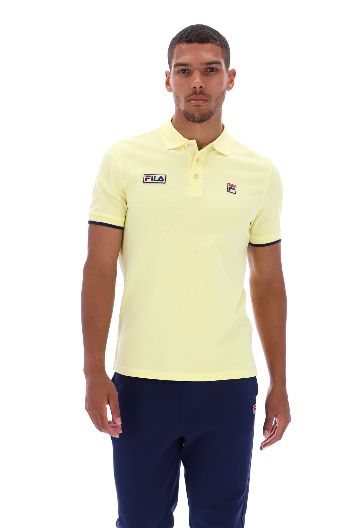 Pablo Three Button Tipped Rib Basic Polo - S