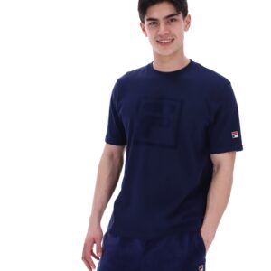 Fila Navy Pepe Tee with Flock Logo – 4XL