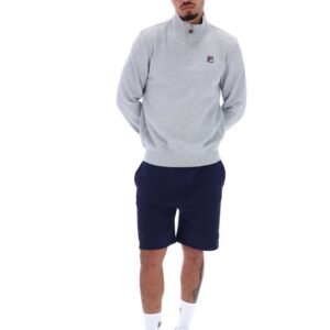 Grey Marl Ramy F-Box 1/4 Zip With Yarn Dye Cuff - M