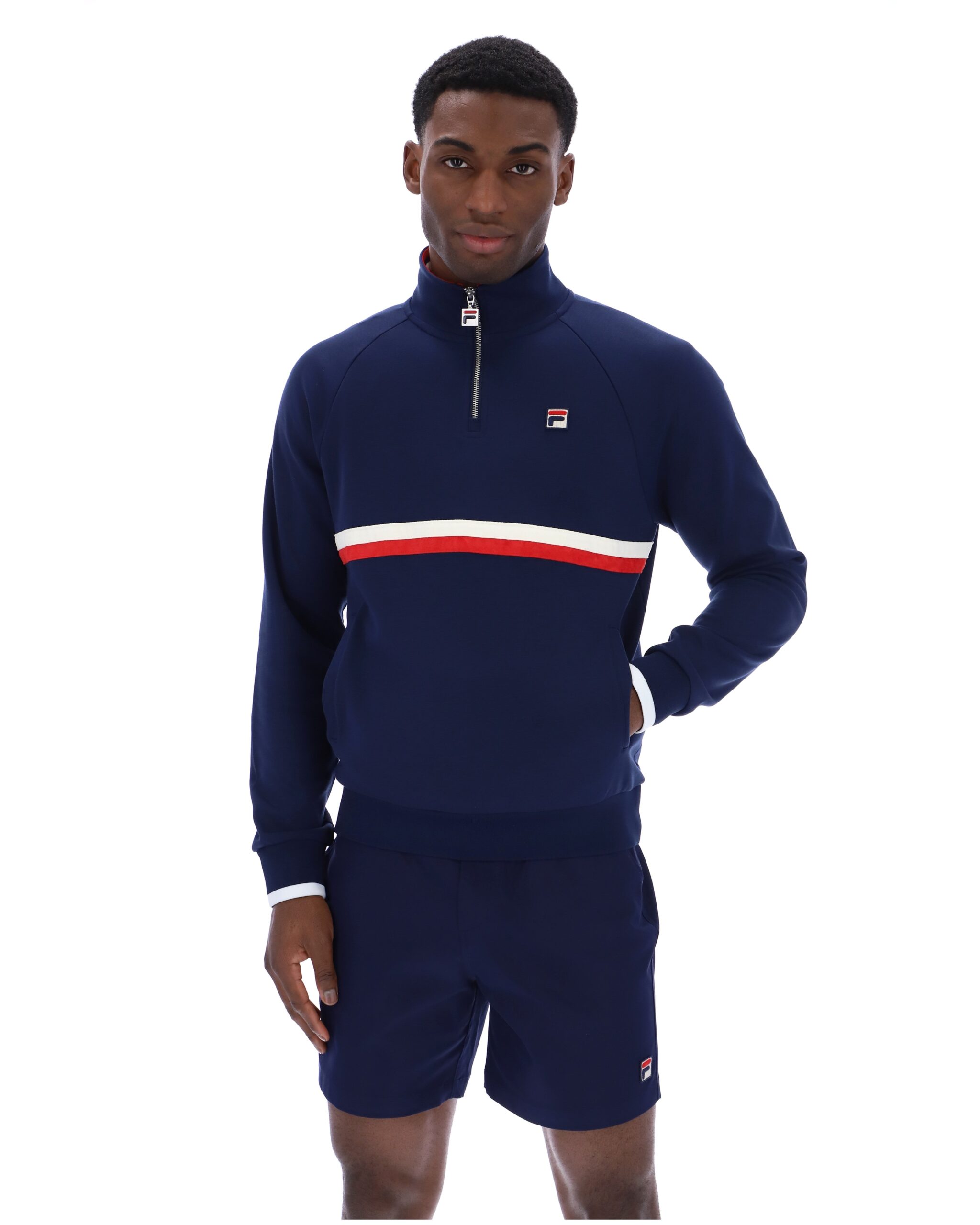 Fila Navy Rolando 1/4 Zip Neck Sweatshirt - 3XL