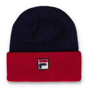 Fila Navy Rune Colourblock Turn-Up Beanie – ONE