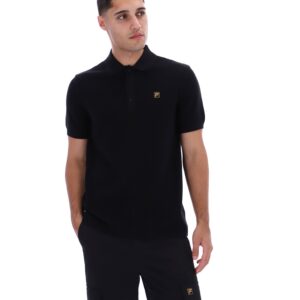 Black Sander Textured Knit Polo Shirt – 4XL