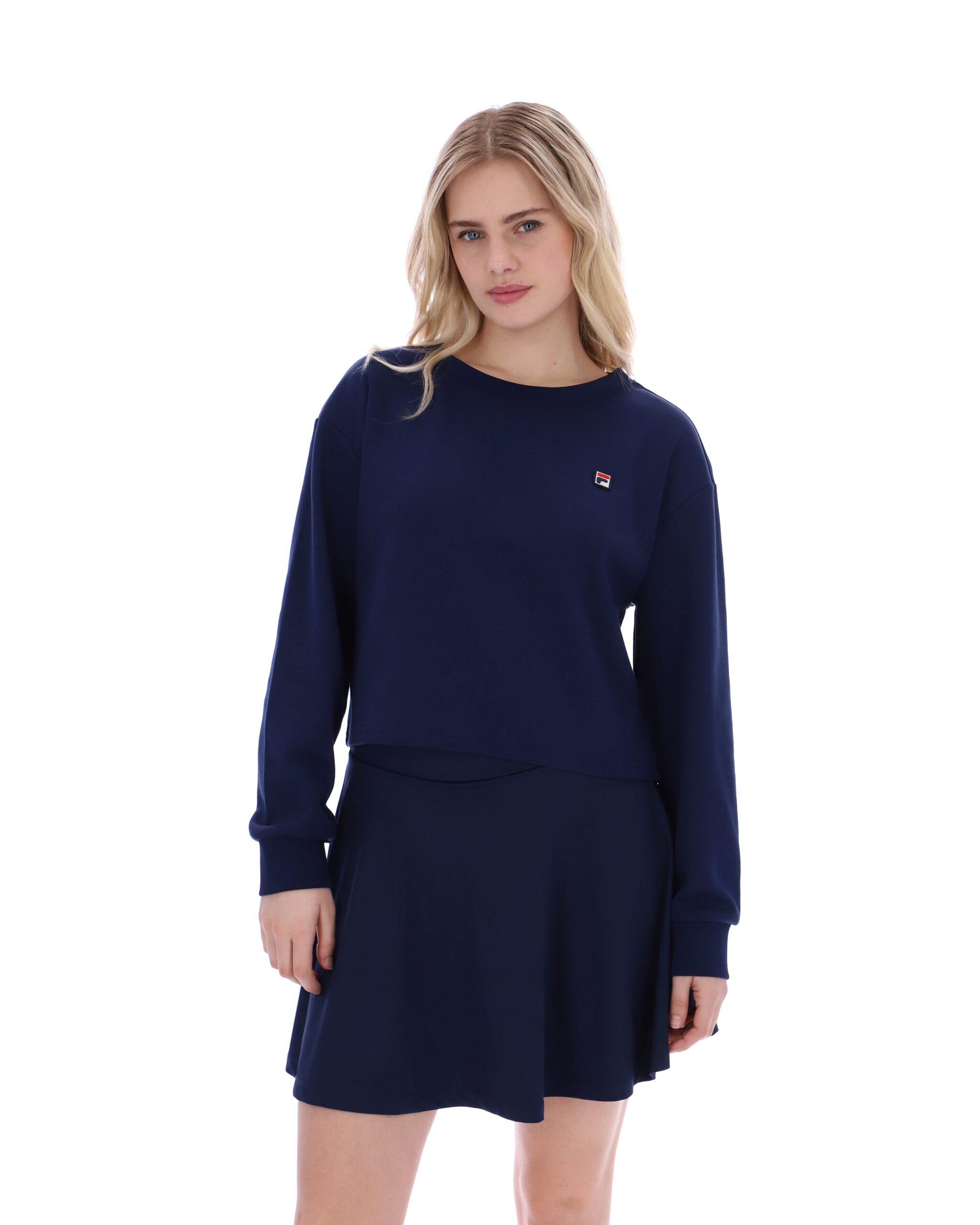 Fila Navy Sestri Wide Crew Neck Sweatshirt - XS