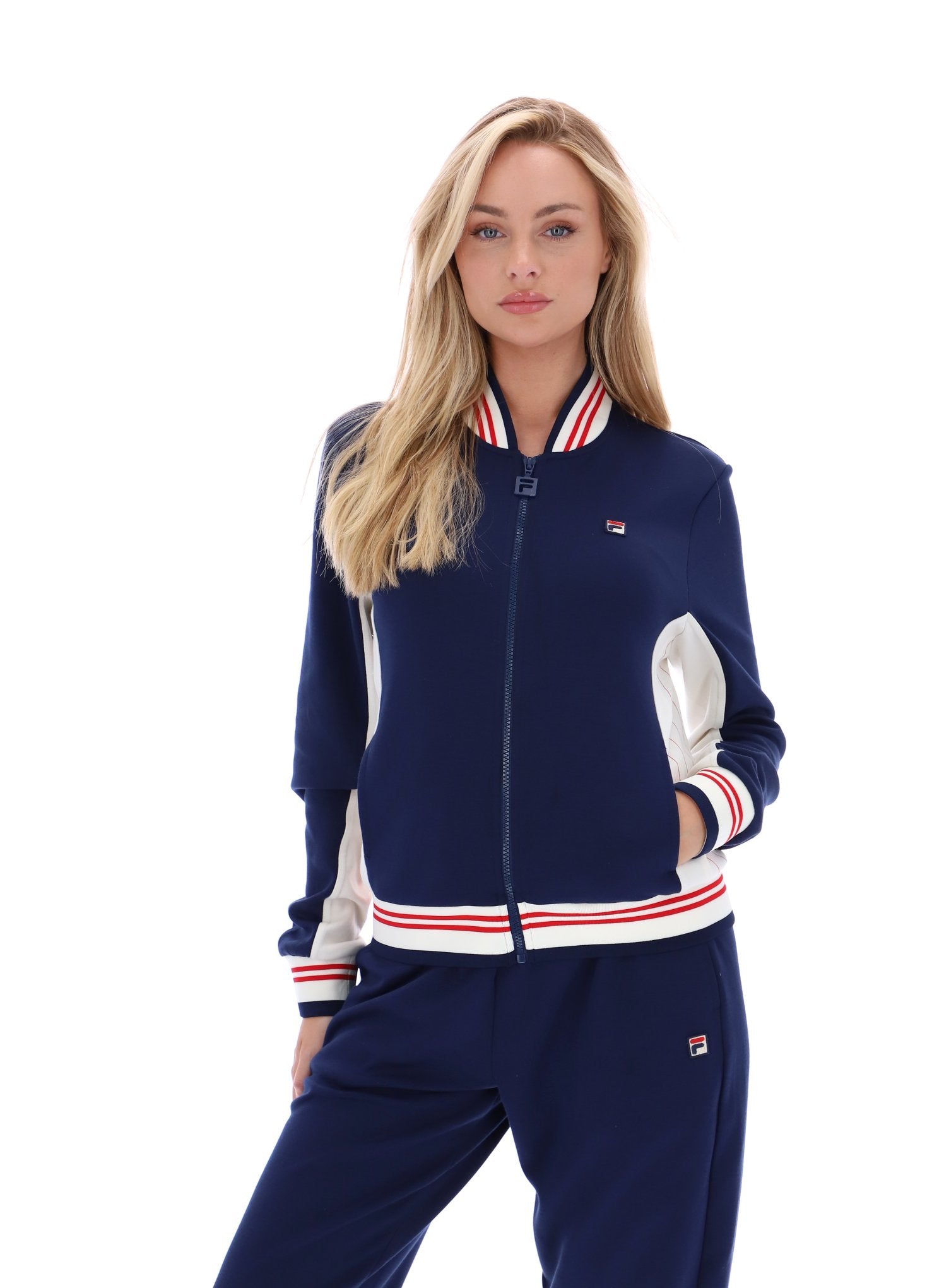Fila Navy Silvana Iconic Baseball Track Top - M