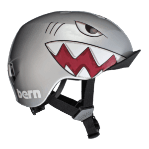 Bern Nino DVRT Youth Helmet – Metallic Silver Shark Bite