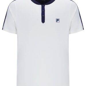 White Men’s Henry Neck Tennis T-Shirt – XL