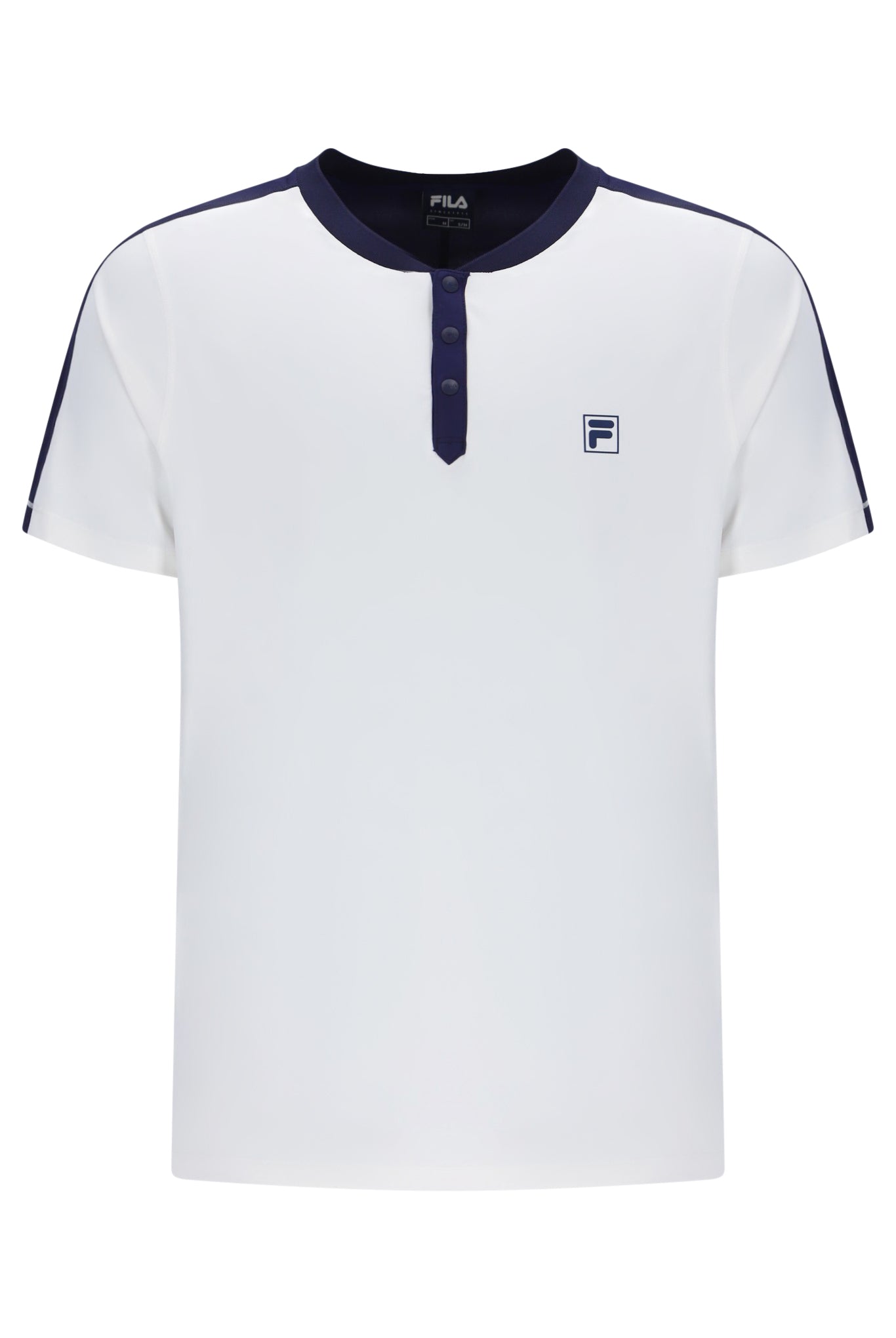 White Men’s Henry Neck Tennis T-Shirt - L