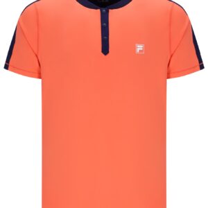 Neon Orange Men’s Henry Neck Tennis T-Shirt – XL