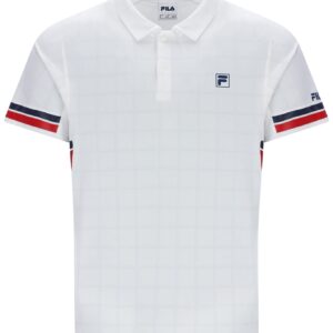 Pattern White Men’s Polo Tennis T-Shirt – XL