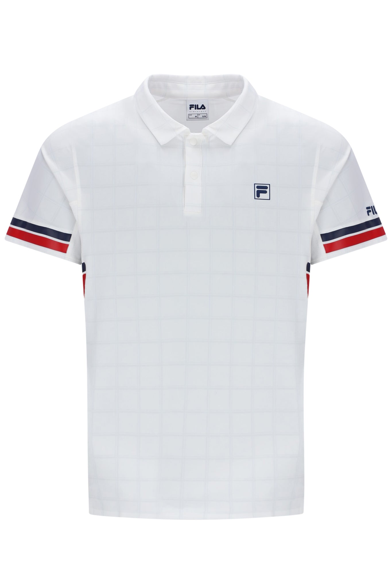 Pattern White Men’s Polo Tennis T-Shirt - M