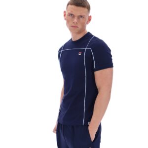 Fila Navy Terri T-Shirt with Contrast Piping – 4XL