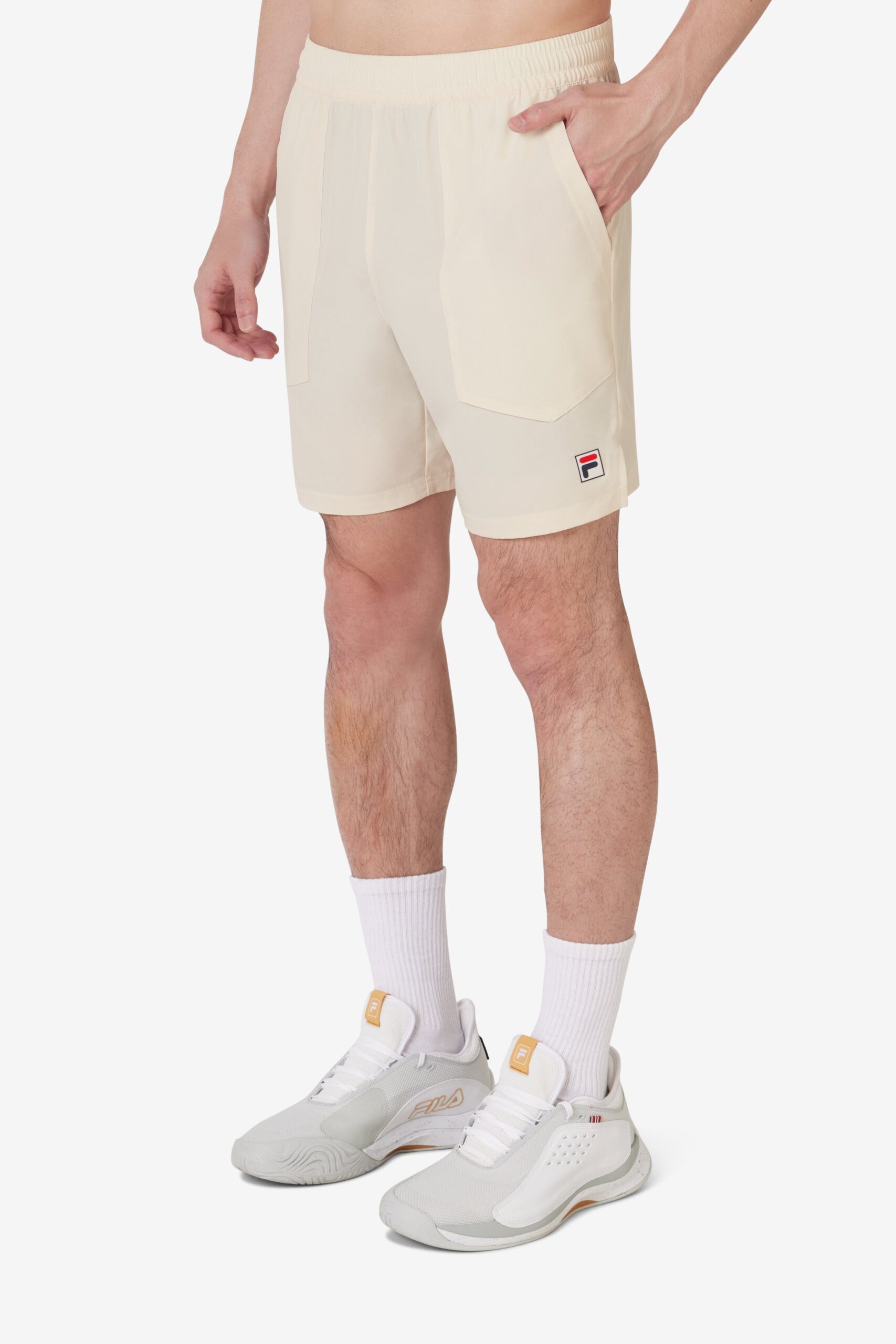 Beige Tennis Woven Court Short - XS