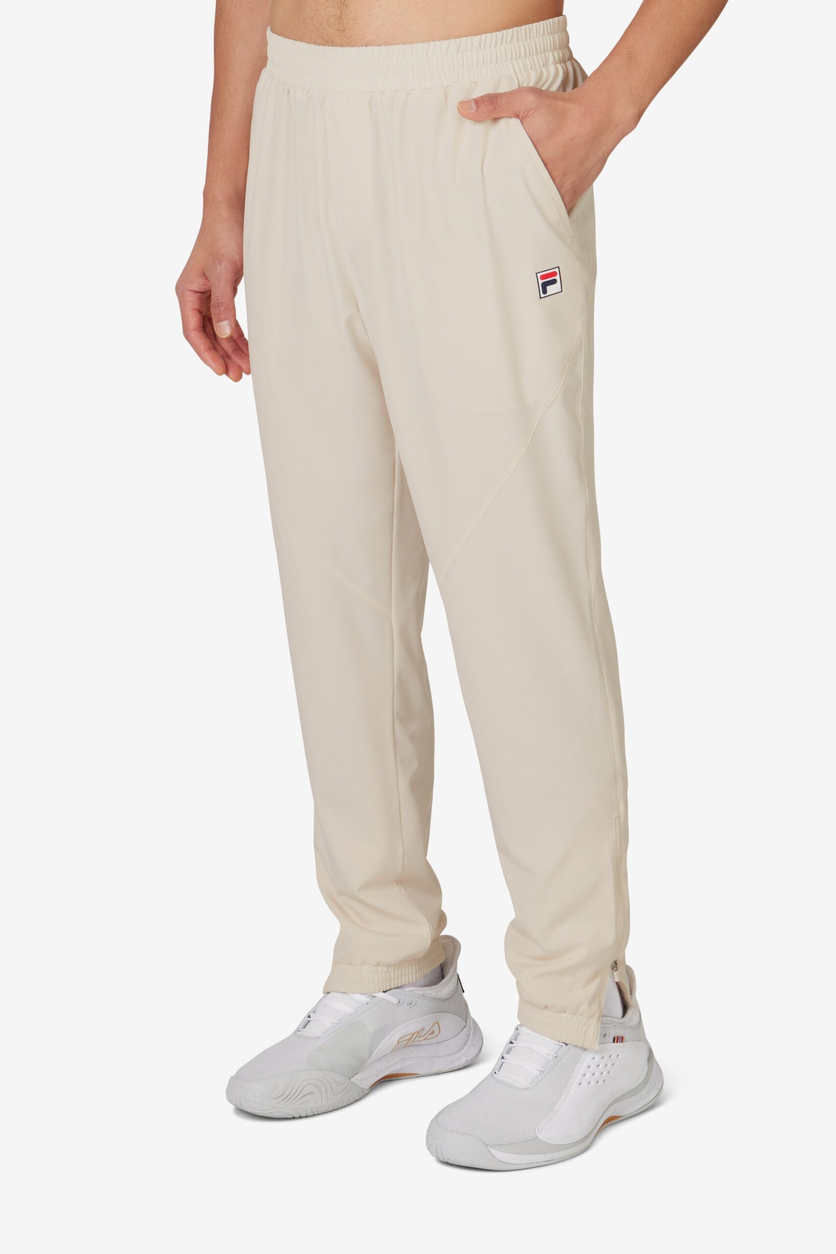 Beige Tennis Woven Court Track Pant - XL