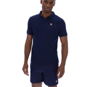 Fila Navy Tristiano Textured Polo - L
