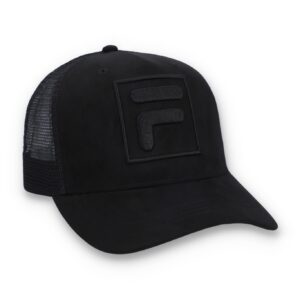 Black Turo Large F-Box Tonal Embroidered Suede Mesh-Back Cap – ONE