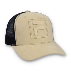 Classic Beige Turo Large F-Box Tonal Embroidered Suede Mesh-Back Cap – ONE