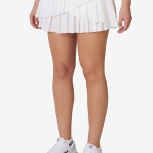White Asymmetrical Pleated Tennis Skort – M