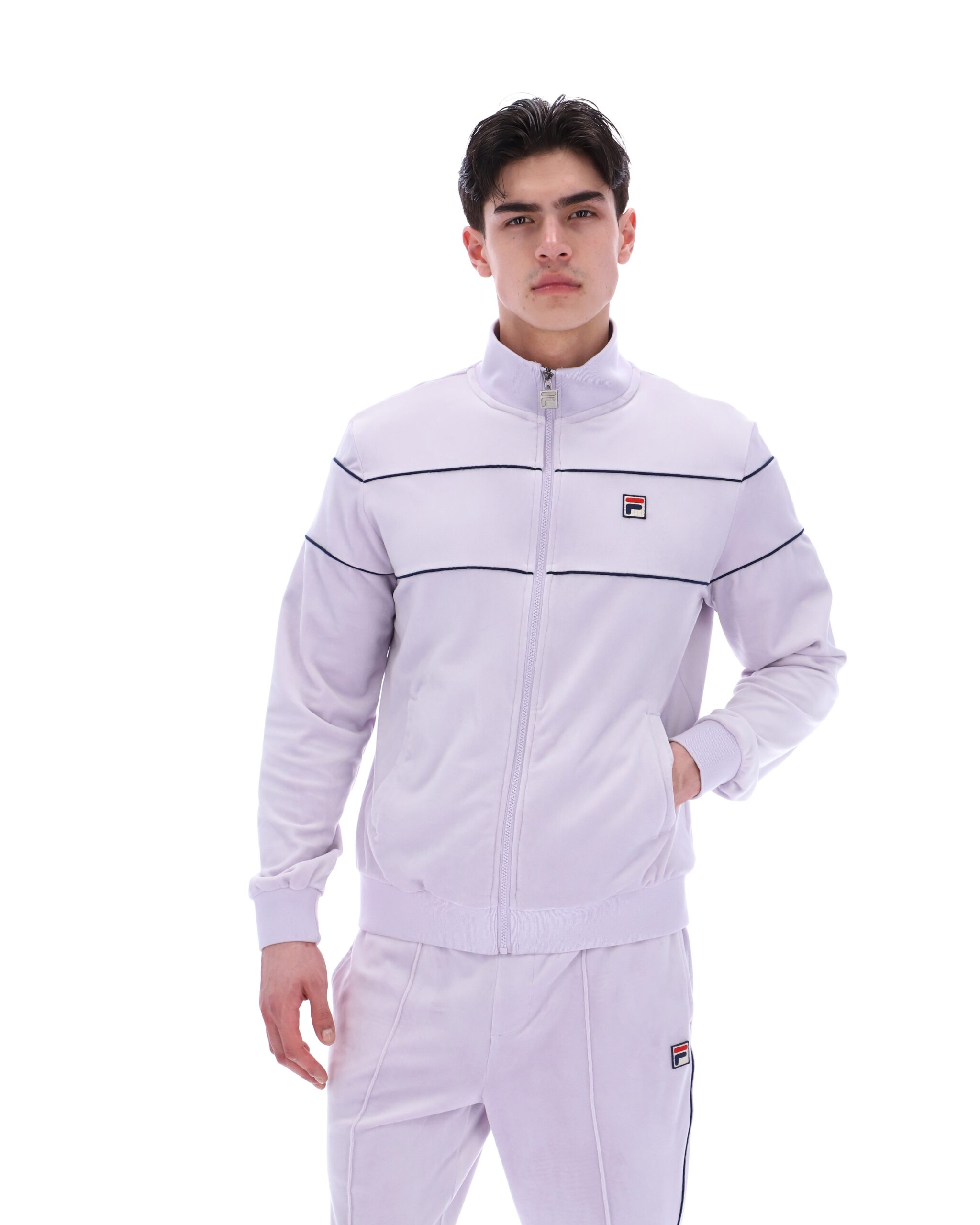 Misty Lilac Vittorio Velour Track Tops - M