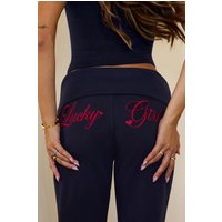 BASE Lucky Girl Fold Waist Pants Navy