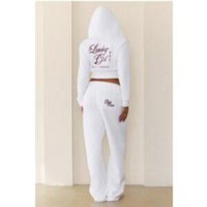 BASE Lucky Girl Zip Up Hoodie White