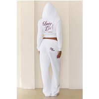 BASE Lucky Girl Zip Up Hoodie White