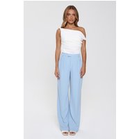 Linear Mood High Rise Straight Leg Tailored Pants Blue