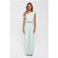 Linear Mood High Rise Straight Leg Tailored Pants Mint