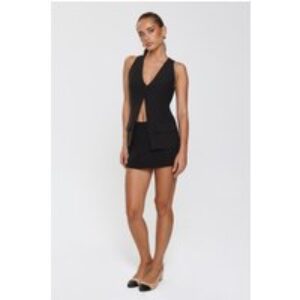 Monochrome Mood Tailored Vest Top Black