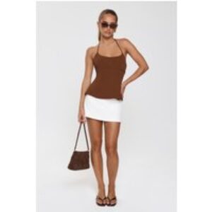 Modern Preppy Tailored Halter Top Brown