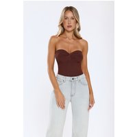 Dusk Radiance Strapless Ribbed Top Chocolate
