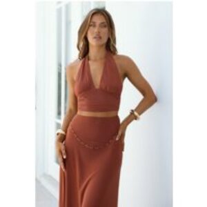 Disco Dazzle Halter Crop Top Copper