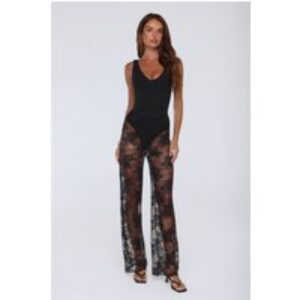 Mood Is Sultry Sheer Lace Pants Black