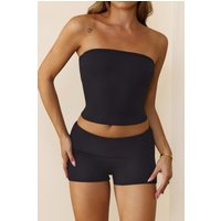 BASE Luxe Rib Strapless Bandeau Black
