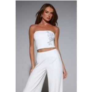 Luxe Life Vibes Strapless Top White