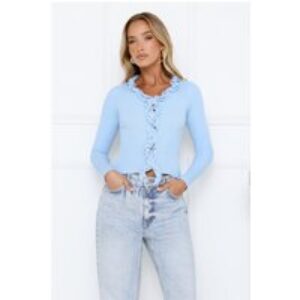 Irresistible Energy Knit Long Sleeve Top Blue