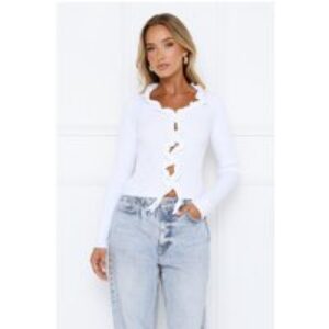 Irresistible Energy Knit Long Sleeve Top White