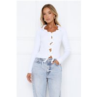 Irresistible Energy Knit Long Sleeve Top White
