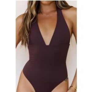 BASE Supersoft Sculpt Halter Bodysuit Chocolate