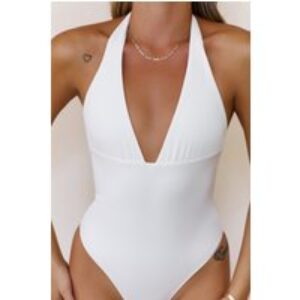 BASE Supersoft Sculpt Halter Bodysuit White