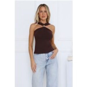 Sleek Temptation Top Brown