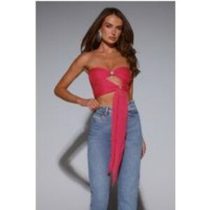 The New It Girl Strapless Crop Top Pink