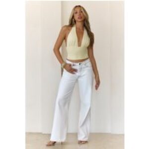 BASE Contour Simplify Halter Top Yellow