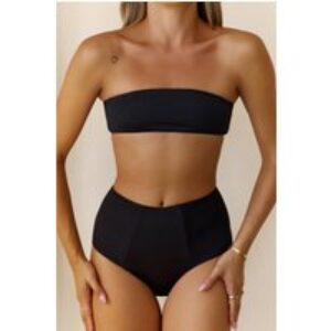 BASE Contour Cropped Strapless Bandeau Black